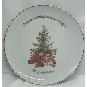Vintage Holly Hobbie Christmas Plate Porcelain Commemorative Edition 10”